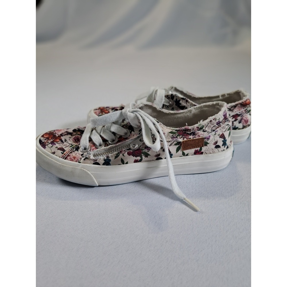 Blowfish Malibu Maggi Floral Canvas Sneakers Multi Color Rose Print Shoes 7M - Picture 2 of 8